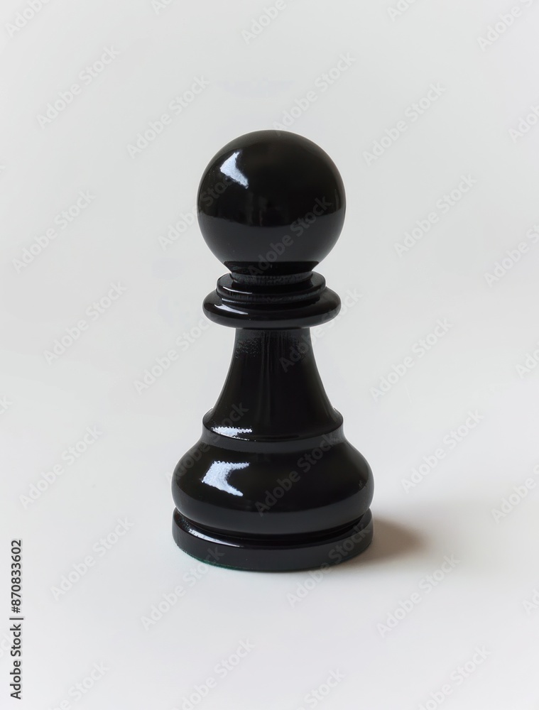 Weathered Black Chess Pawn on a White Background Symbolizes Strategy and Patience - Generative AI Weathered Black Chess Pawn on a White Background Symbolizes Strategy and Patience - Generative AI