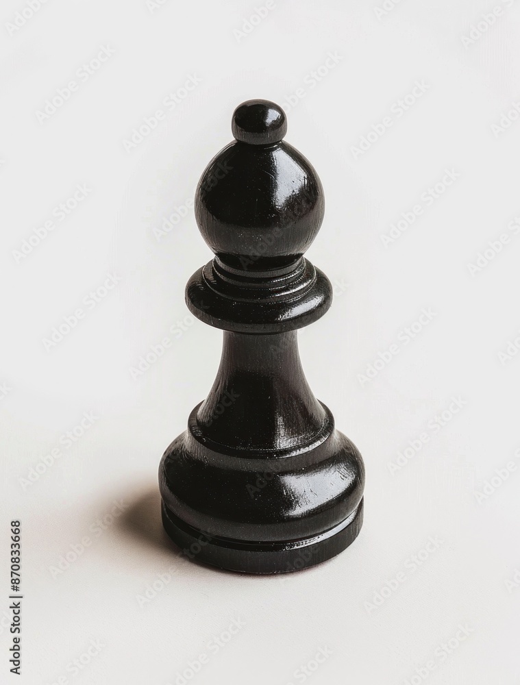 Weathered Black Chess Pawn on a White Background Symbolizes Strategy and Patience - Generative AI Weathered Black Chess Pawn on a White Background Symbolizes Strategy and Patience - Generative AI