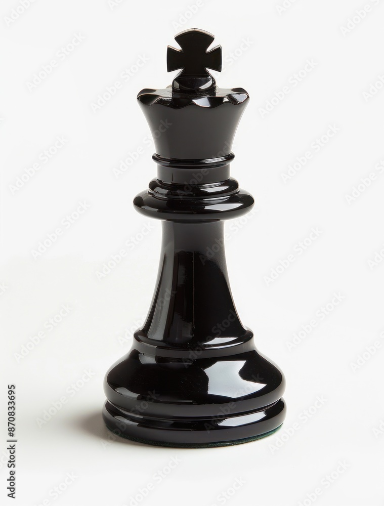 Sleek Black Chess Queen Dominates the Board on a Marble Background - Generative AI Sleek Black Chess Queen Dominates the Board on a Marble Background - Generative AI