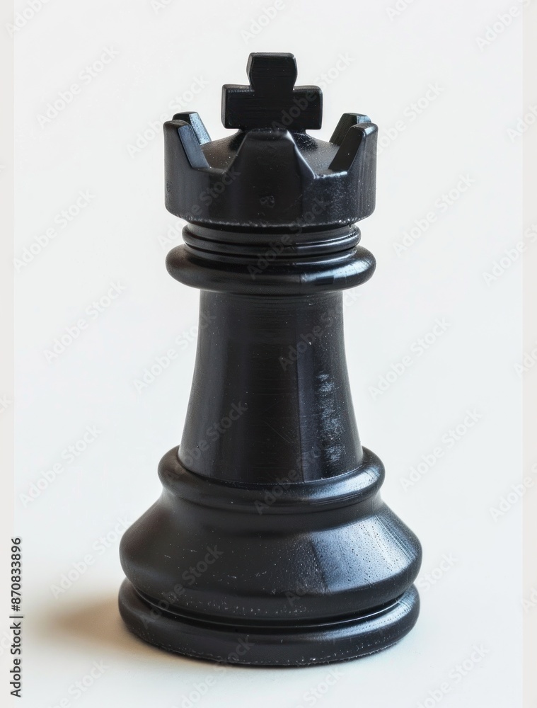 Sleek Black Chess Queen Dominates the Board on a Marble Background - Generative AI Sleek Black Chess Queen Dominates the Board on a Marble Background - Generative AI