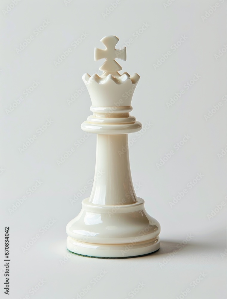 Regal Ivory Chess Bishop Standing Solitary on a Pristine White Background - Generative AI Regal Ivory Chess Bishop Standing Solitary on a Pristine White Background - Generative AI