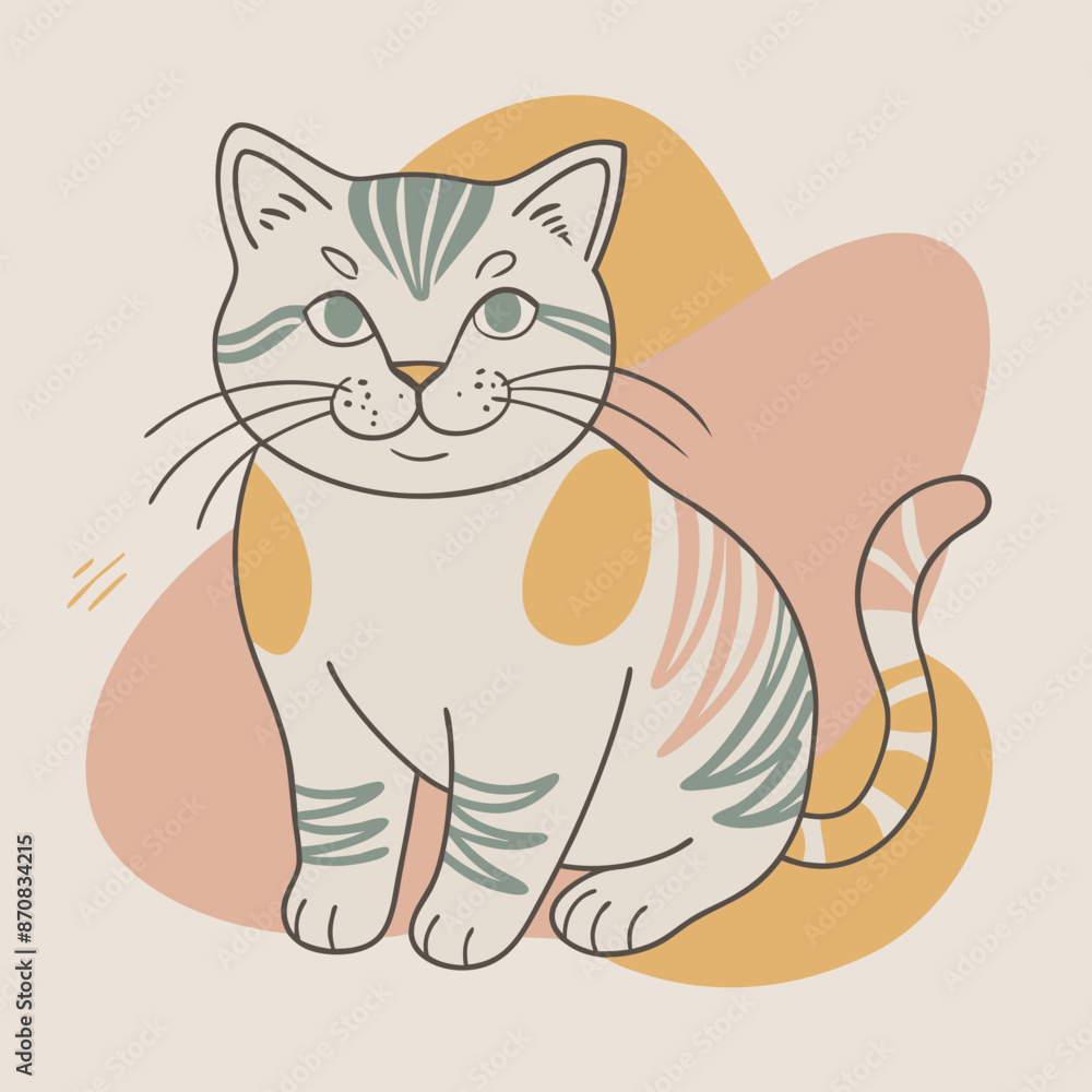 cat is a man's best friend This image can be used for posters, greeting card, websites, product design, print materials,etc. cat is a man's best friend This image can be used for posters, greeting card, websites, product design, print materials,etc.
