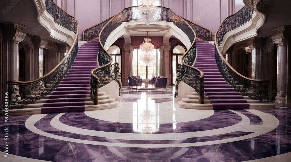Obraz premium staircase marble purple