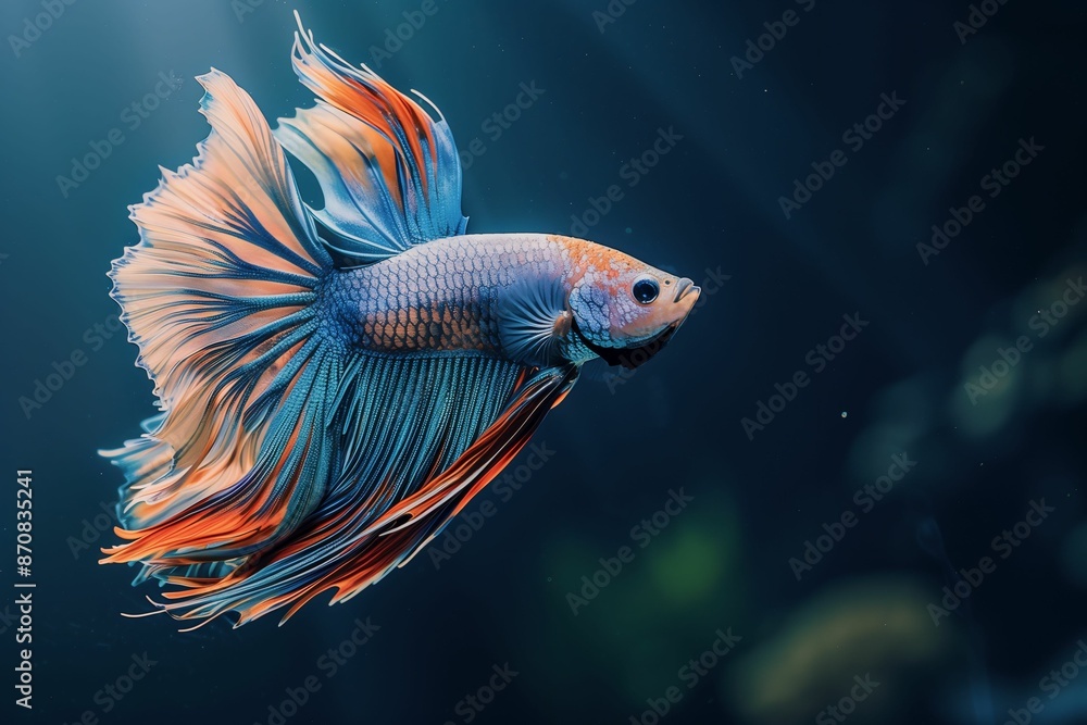 Colorful Betta Fish with Flowing Fins Colorful Betta Fish with Flowing Fins