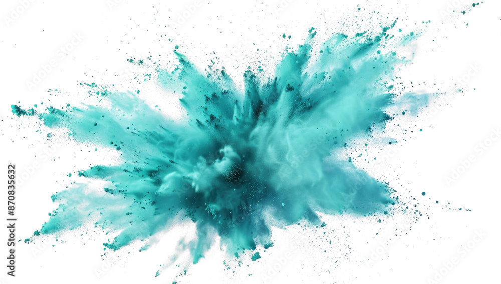 Abstract Turquoise Paint Explosion