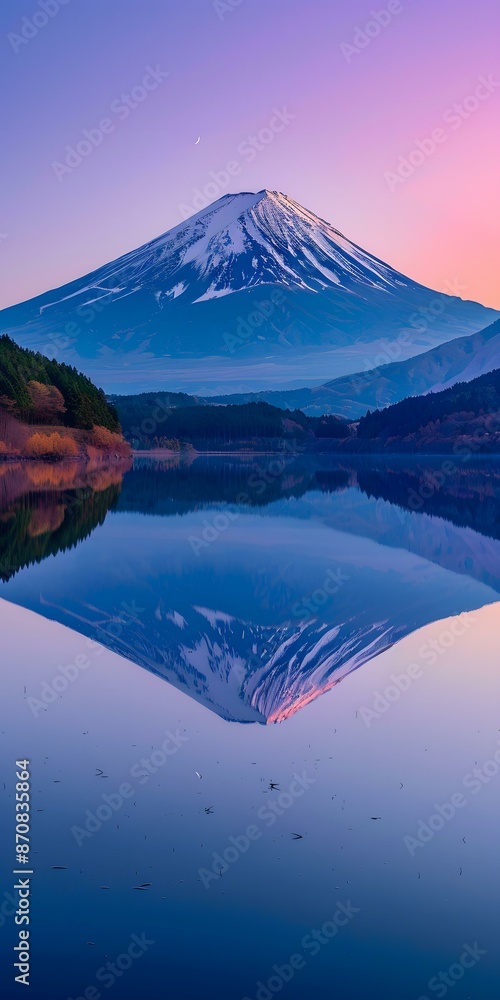 Fototapeta premium Mount Fuji reflected in a lake