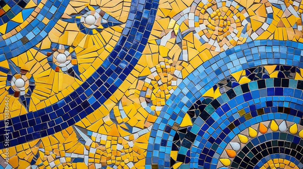 Obraz premium artwork yellow blue