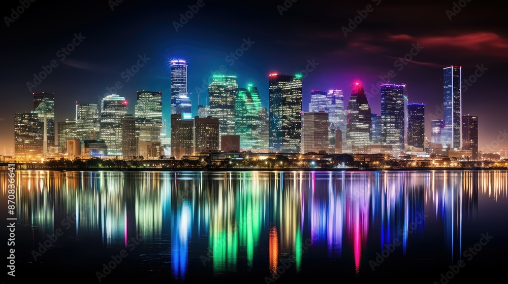 Fototapeta premium skyline houston lights