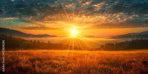 The sun shines through the clouds