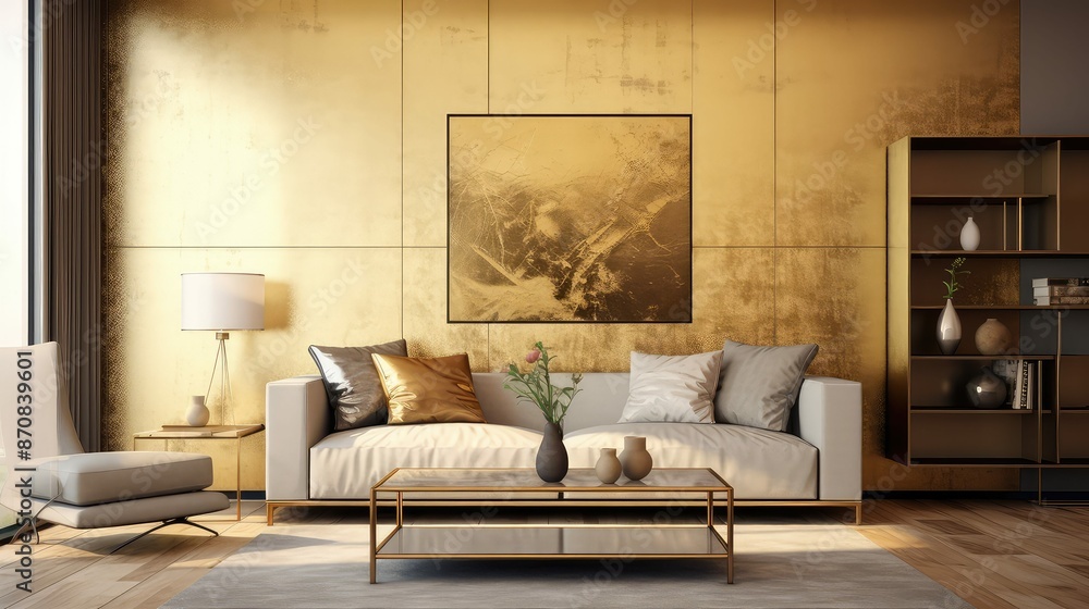 Fototapeta premium modern golden wall