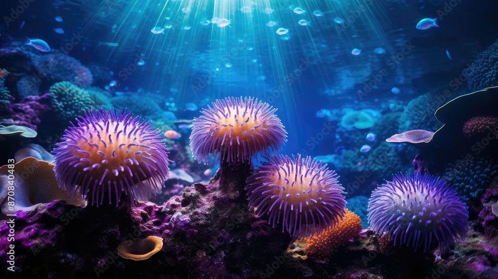 Fototapeta premium color purple sea urchins