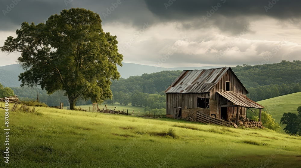 Obraz premium tall gray barnwood