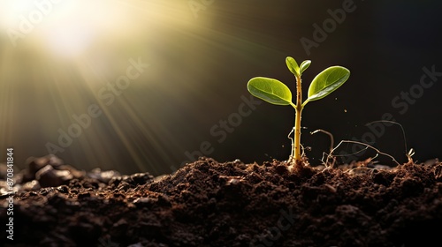 soil sprouts in the sun photo