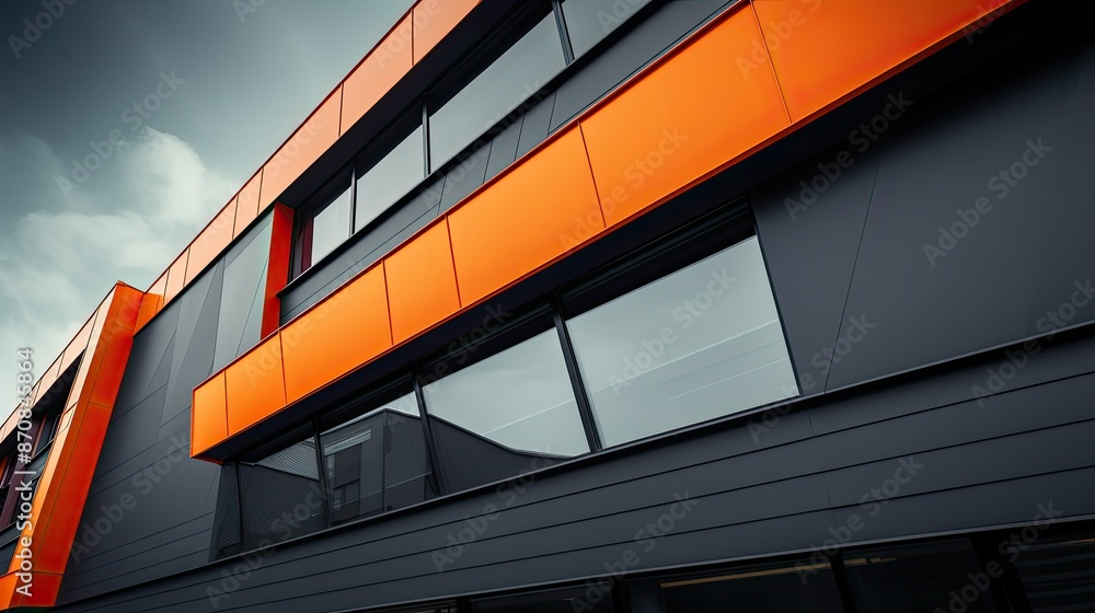 Obraz premium design grey and orange