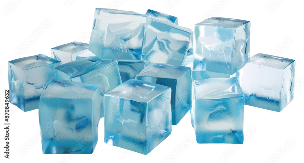 PNG Blue ice cubes on surface PNG Blue ice cubes on surface