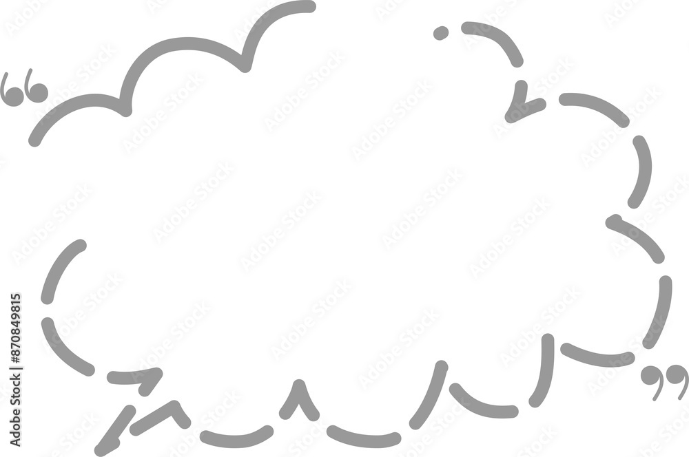 Hand draw doodle Black and white color speech bubble balloon with quotation marks, icon sticker memo keyword planner text box banner, flat isolated png transparent element design Hand draw doodle Black and white color speech bubble balloon with quotation marks, icon sticker memo keyword planner text box banner, flat isolated png transparent element design