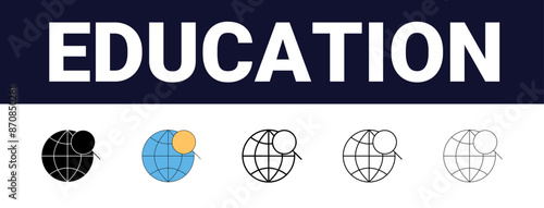 Different style Editable outline Back to school icons collection. outline icons related to higher education. Editable, filled, outline, line and stroke style can be used for web, mobile, ui,