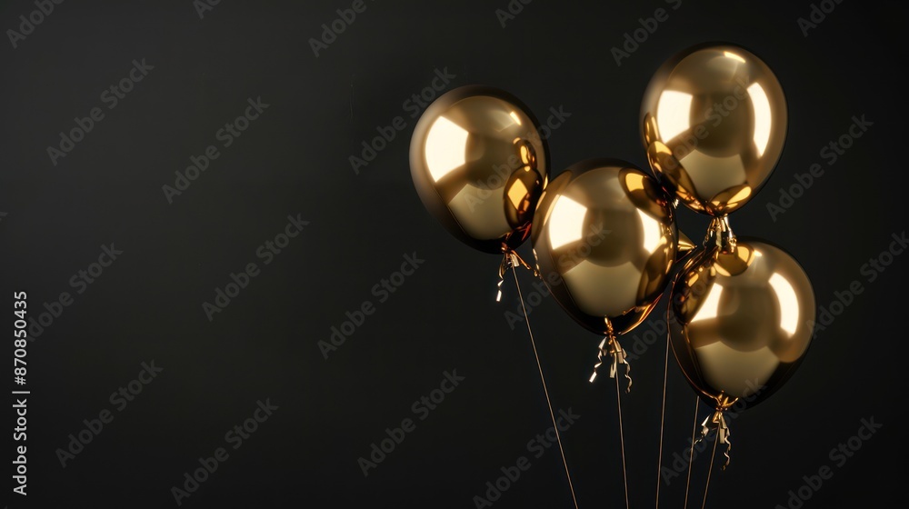 Golden Balloons on a Dark Background Golden Balloons on a Dark Background