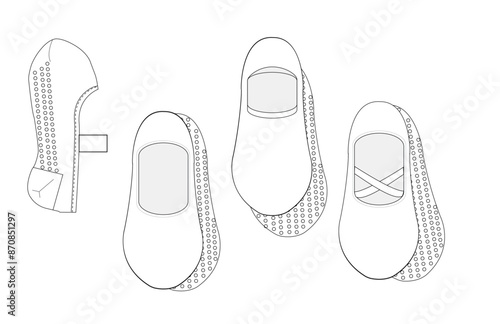 Sock Template for barre, studio and yoga designs