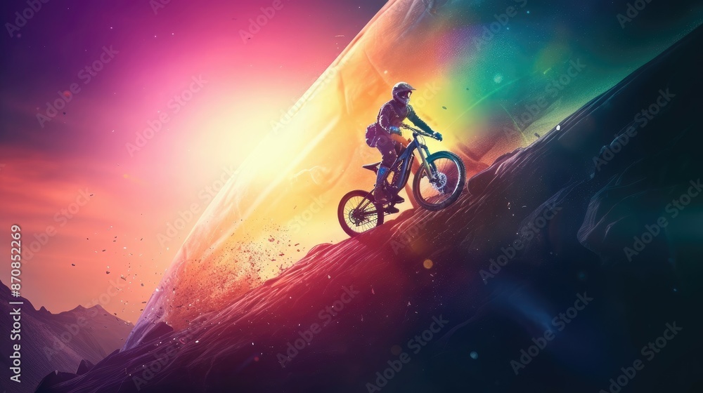 Obraz premium bicycle racers competing cycling championship trendy wallpaper