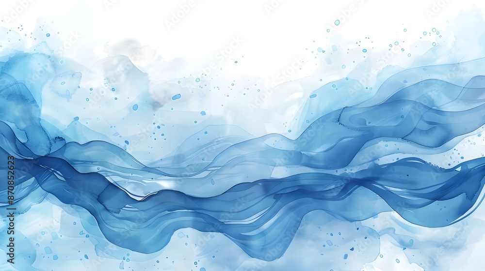 Serene Watercolor-Style Blue Ocean Waves Abstract Background for Digital Art and Design Serene Watercolor-Style Blue Ocean Waves Abstract Background for Digital Art and Design