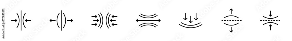 Elastic, flexibility icon. Pressure push icons, symbols set. Vector Elastic, flexibility icon. Pressure push icons, symbols set. Vector