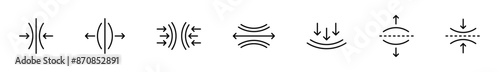 Elastic, flexibility icon. Pressure push icons, symbols set. Vector
