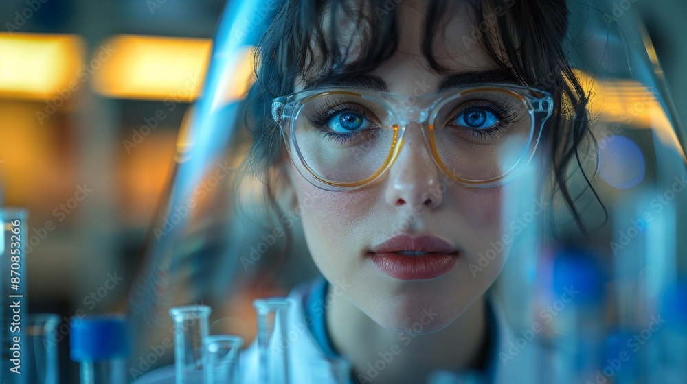 Professional Laboratory Technician Using a Fume Hood in a Photorealistic Setting, Captured with Canon 5D Mark IV and 80mm Lens for Scientific and Research Purposes Professional Laboratory Technician Using a Fume Hood in a Photorealistic Setting, Captured with Canon 5D Mark IV and 80mm Lens for Scientific and Research Purposes