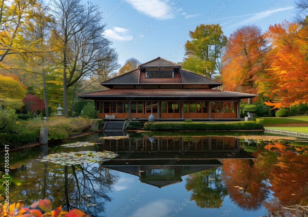 Japanese Tea House in Autumn Japanese Tea House in Autumn