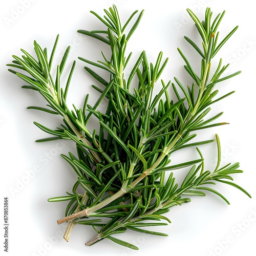 Rosemary herb spice isolated on white background photo