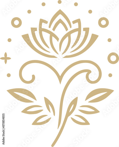 beauty flower lotus and spa or luxury floral beauty logo icon