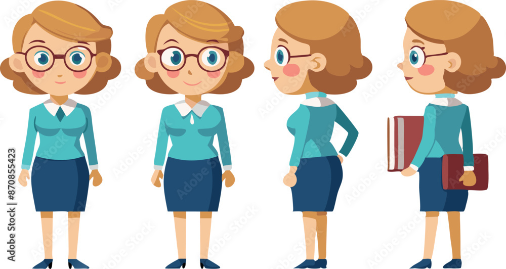 Vector illustration of business woman character in various poses for professional usage Vector illustration of business woman character in various poses for professional usage