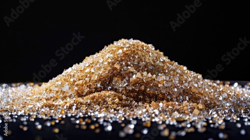 A pile of white sugar sits on a table, ready for use in baking or cooking © Ева Поликарпова