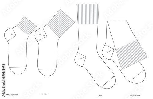 Sock Templates flat sketch compression