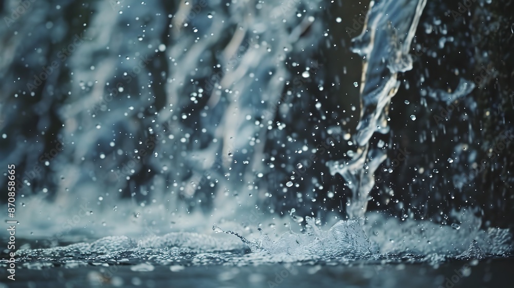 Majestic Waterfall with Captivating Splashing Water Majestic Waterfall with Captivating Splashing Water