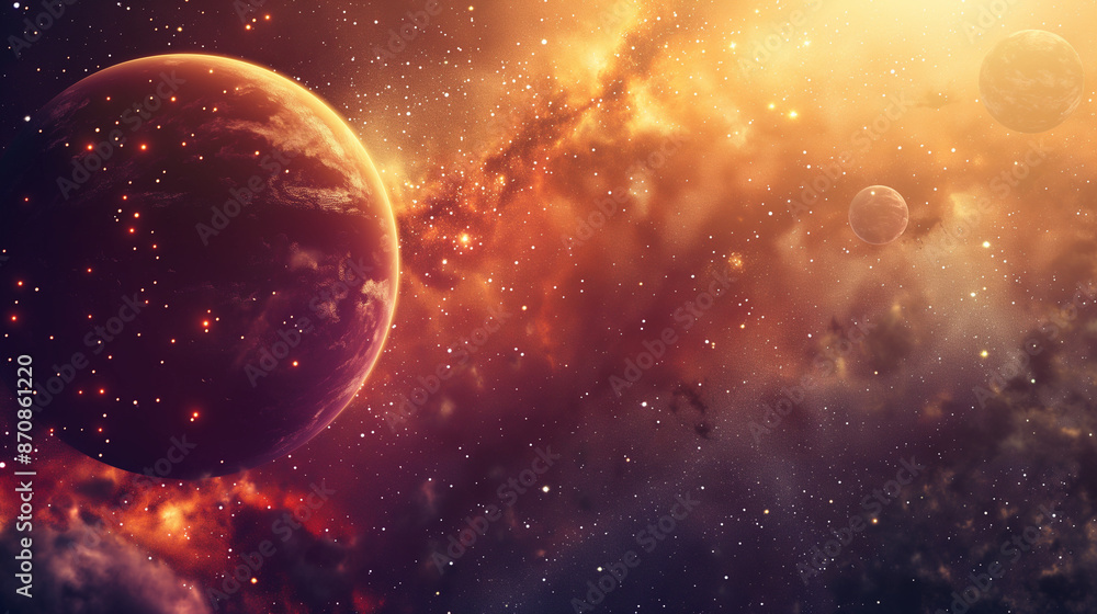 planet with space in galaxy planet with space in galaxy