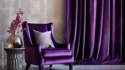 visual purple velvet fabric photo