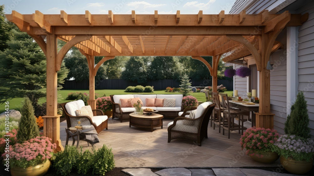 Fototapeta premium pergola new timber frame