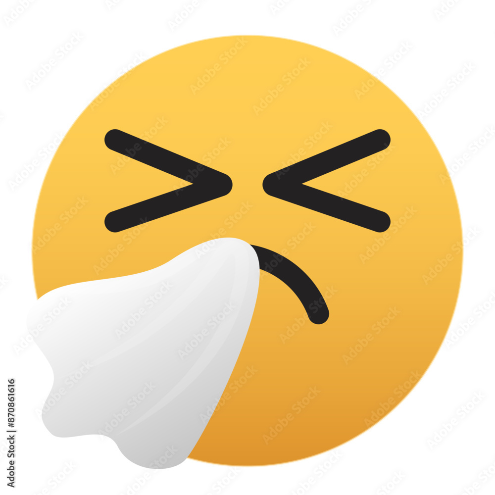Fototapeta premium Sick blowing nose emoji