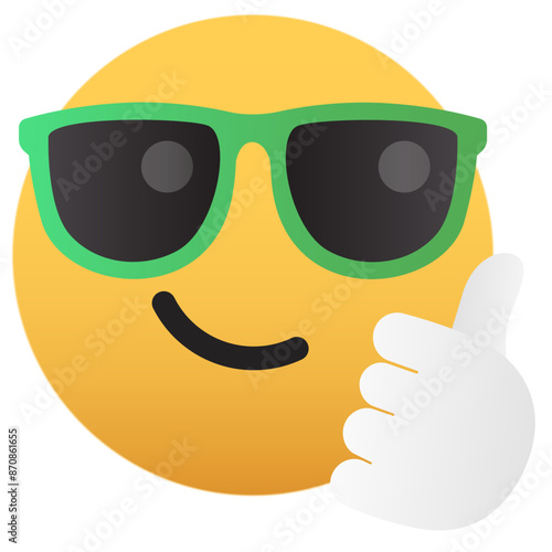 Glasses and thumbs up cool emoji