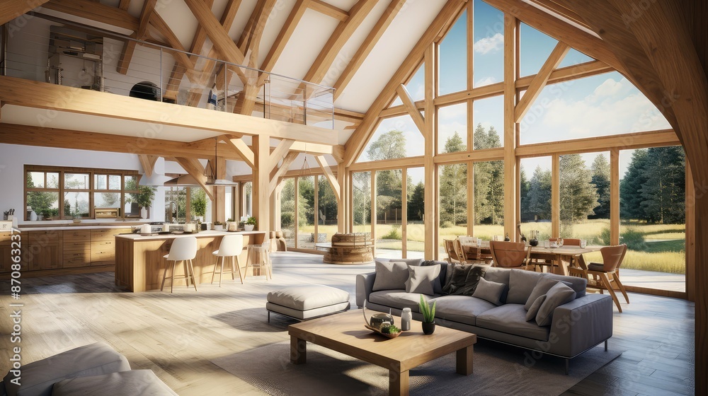 Fototapeta premium living structure timber frame