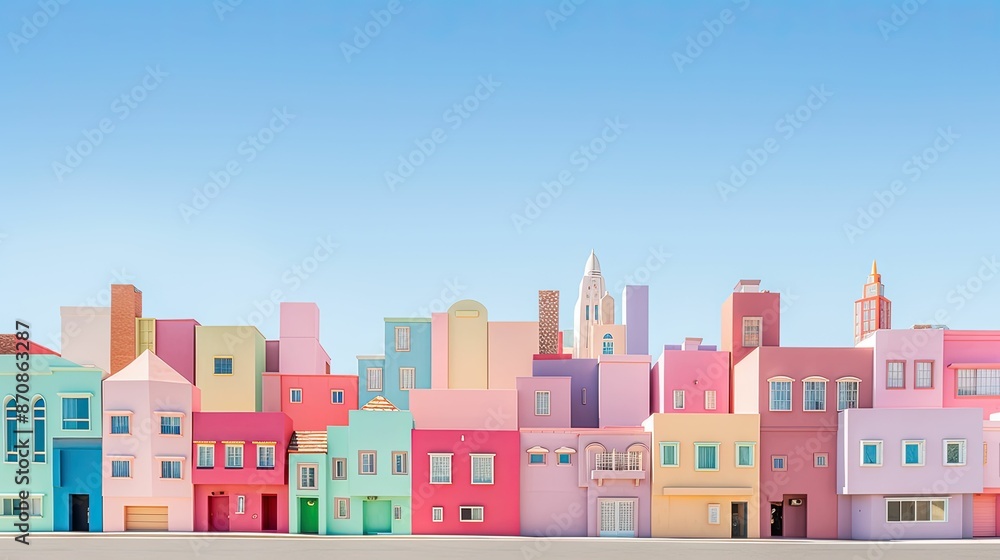 Fototapeta premium buildings pastel shapes