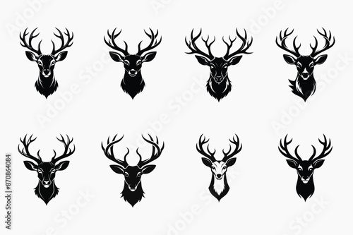 Wallpaper Mural Rustic Charm Deer Head Silhouette Art Bundle Torontodigital.ca