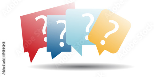 FAQ Concept, Many Questions being asked, Q&A Vector Illustration isolate on white or transparent background
