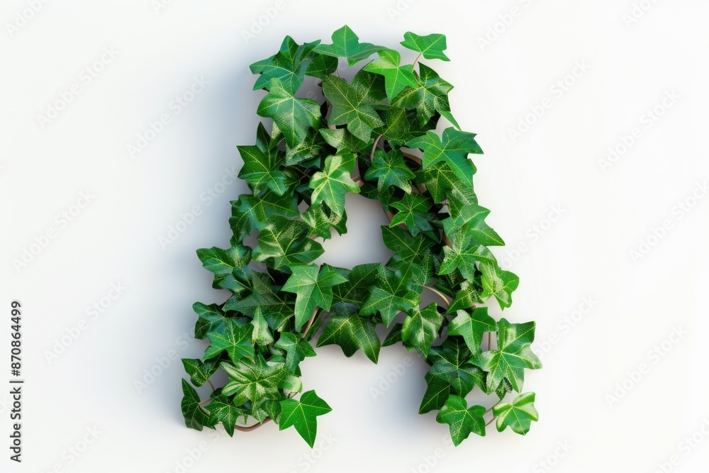 A single letter A surrounded by lush green ivy A single letter A surrounded by lush green ivy