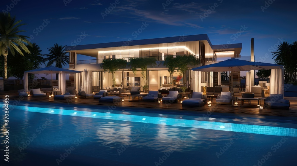 Fototapeta premium swimming exterior lighting