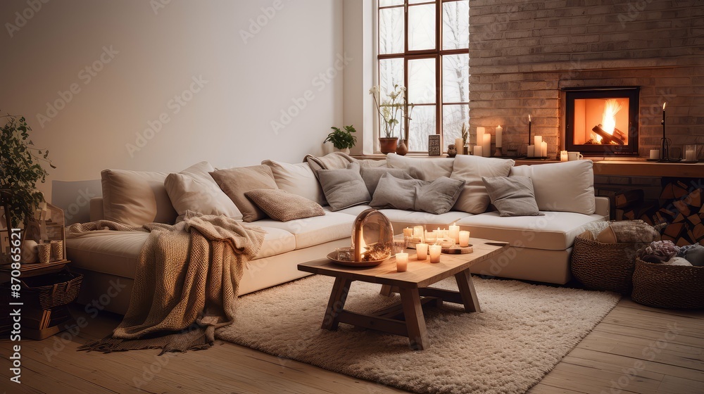 Fototapeta premium soft comfortable home interior