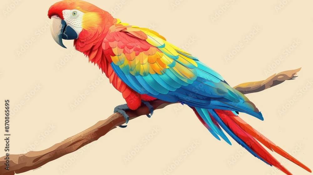 Obraz premium Vibrant Macaw on a Branch