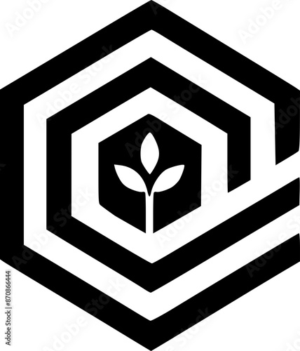Monogram geometric icon   logo design template