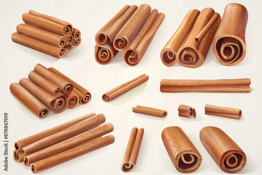 A collection of cinnamon sticks forming a circular shape, perfect for decorative purposes or as a symbol of warmth and hospitality A collection of cinnamon sticks forming a circular shape, perfect for decorative purposes or as a symbol of warmth and hospitality